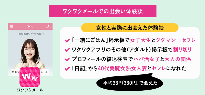 ワクワクメールでの出会い体験談