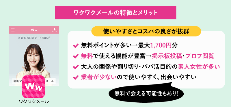 ワクワクメールの特徴とメリット